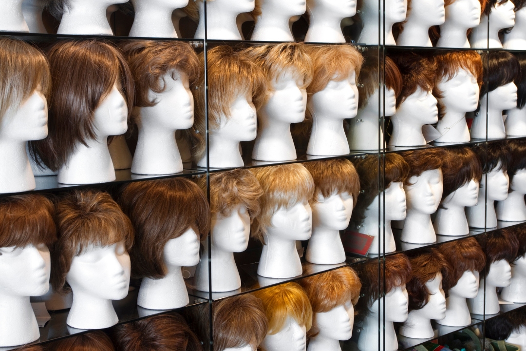 wigs on a mannequin head