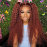 Chocolate, Chestnut & Red Brown Kinky Curly Synthetic Wig - HD Lace Wigs