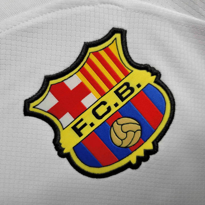 23 24 fc barcelona white long sleeve away Jersey