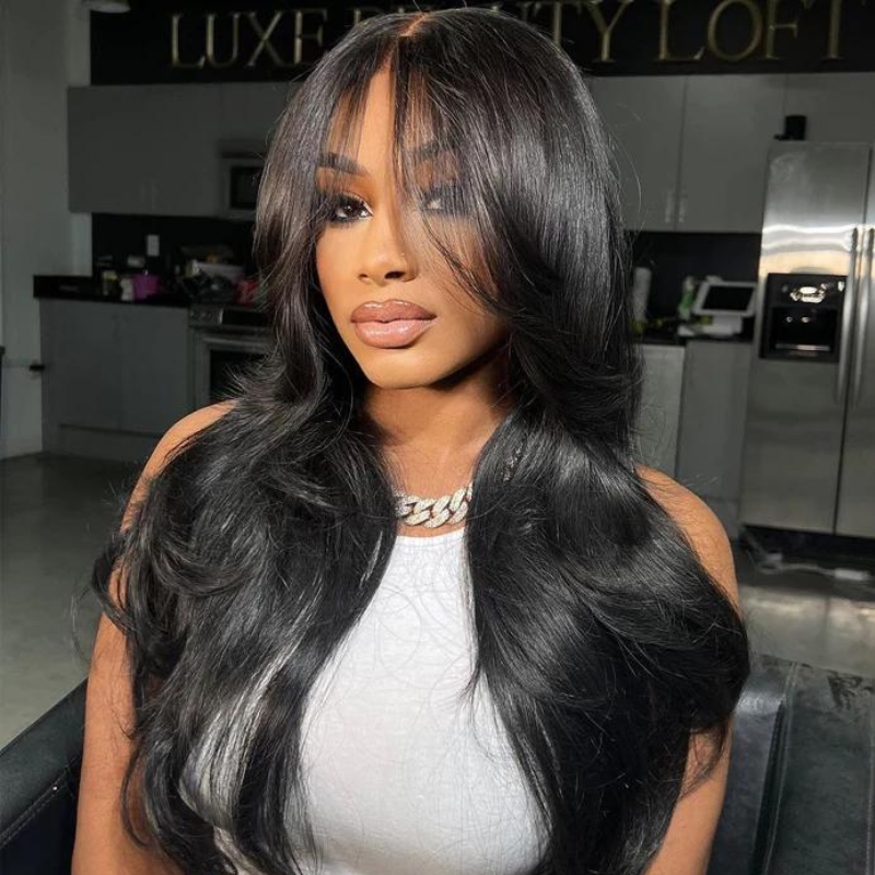 Synthetic Wig With Bangs - Straight HD Lace Wigs