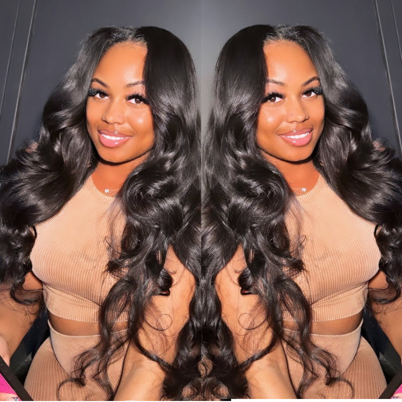 38&quot; Long Buss Human Hair Wig With Bangs - HD Lace Wigs