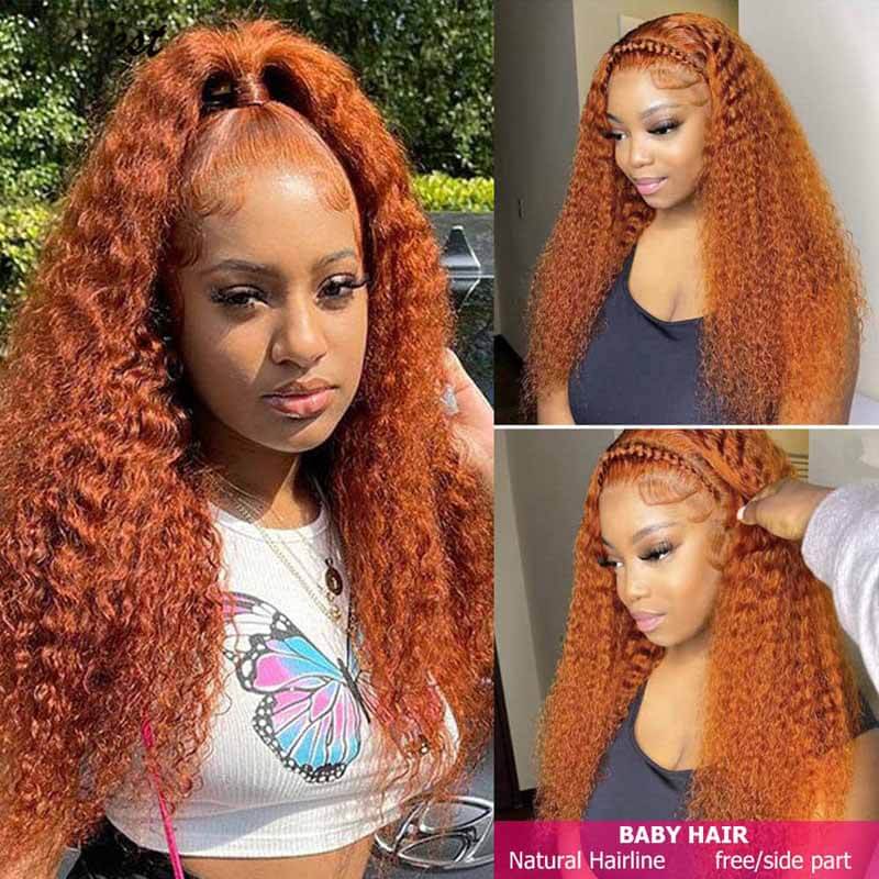 Deep Wave Ginger Human Hair Wig - HD Lace Wigs