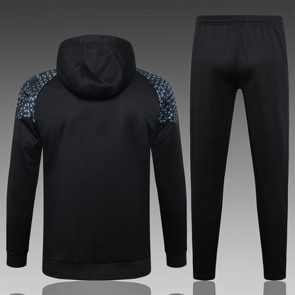 marseille 23 24 black Football Tracksuit hoodie