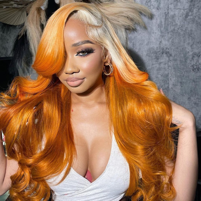 Blonde &amp; Ginger Body Wave Human Hair Wig - HD Lace Wigs