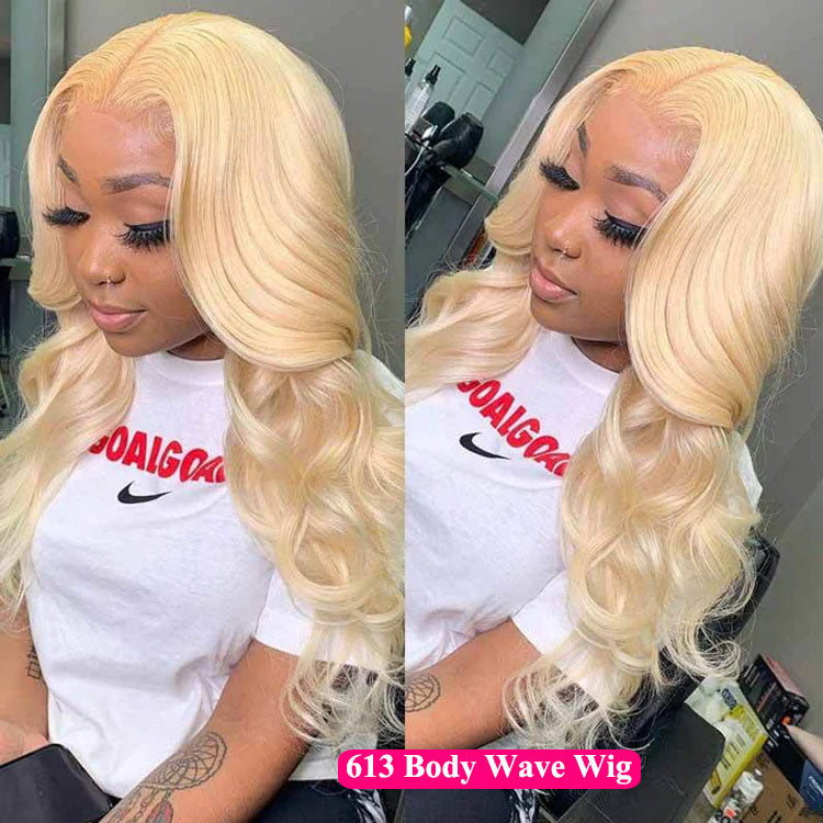 Blonde Straight &amp; Body Wave Human Hair Wig - HD Lace Wigs