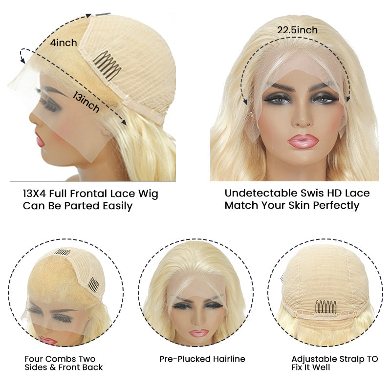 Dirty Ash Blonde Body Wave Human Hair Wig - HD Lace Wigs