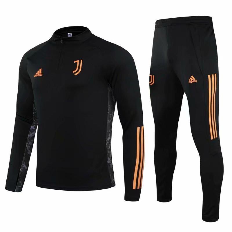 juventus black and orange 20 21 Football Tracksuit