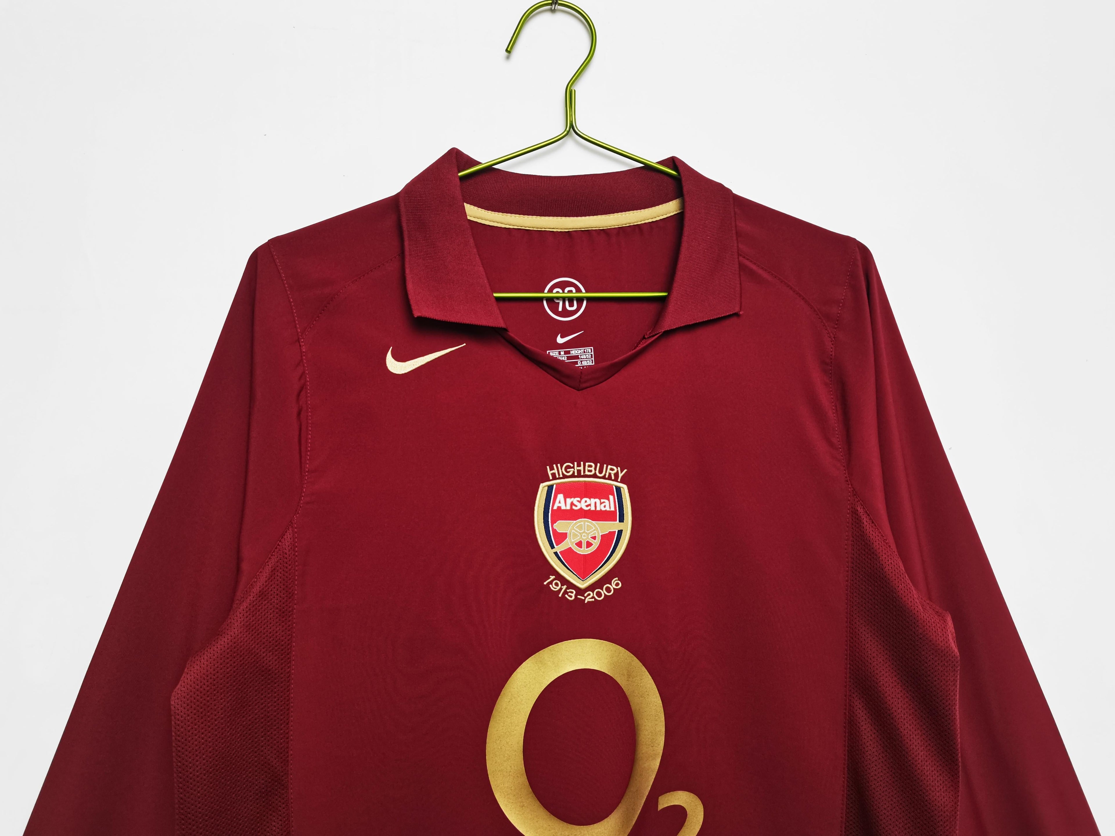 Arsenal Retro Jersey 2005-2006 Long Sleeve O2 Home