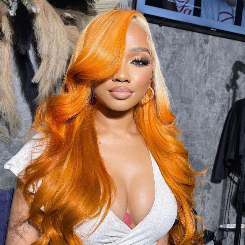 Blonde &amp; Ginger Body Wave Human Hair Wig - HD Lace Wigs