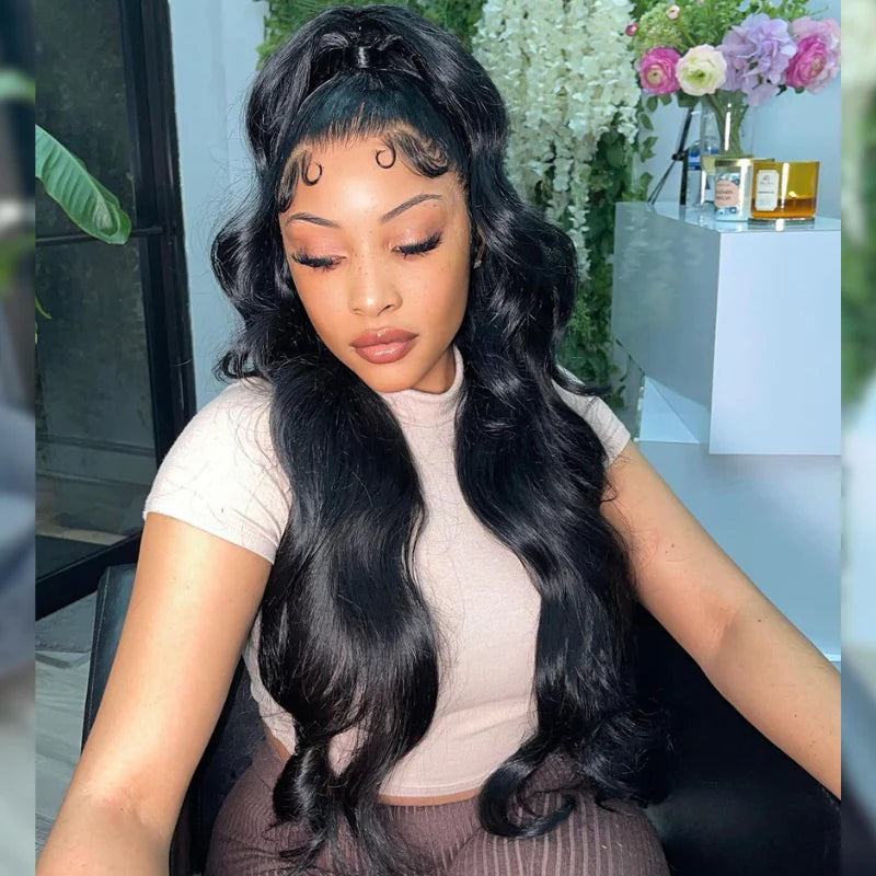 Invisible Knots Body Wave Pre-Bleached Synthetic Wig - HD Lace Wigs