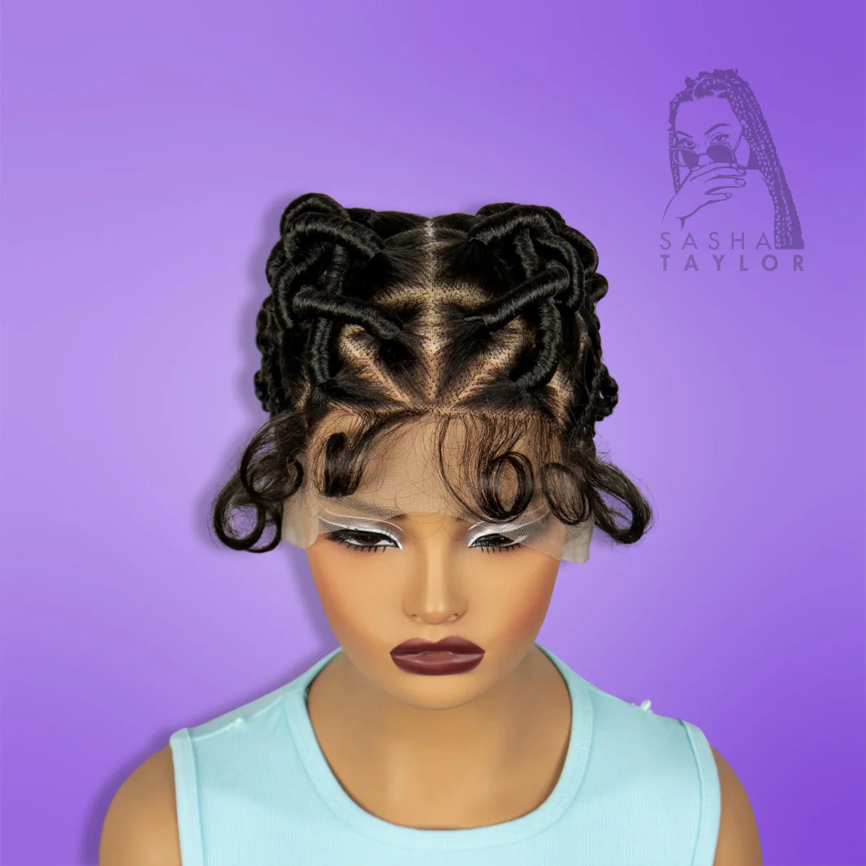 Short Bantu Knotless Braided Wigs – Transparent HD Full Lace