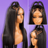 Half Up Half Down Straight Synthetic Wig - HD Lace Wigs