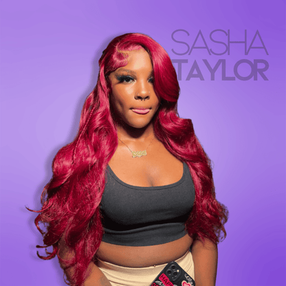 Burgundy Red Body Wave Synthetic Lace Front Wig