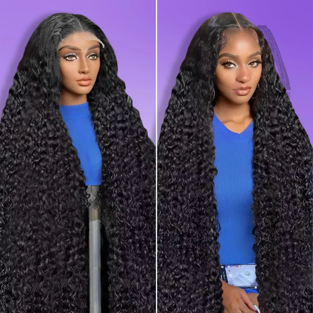 Deep Wave Transparent HD Lace Front Wigs – Curly Brazilian Human Hair Wigs