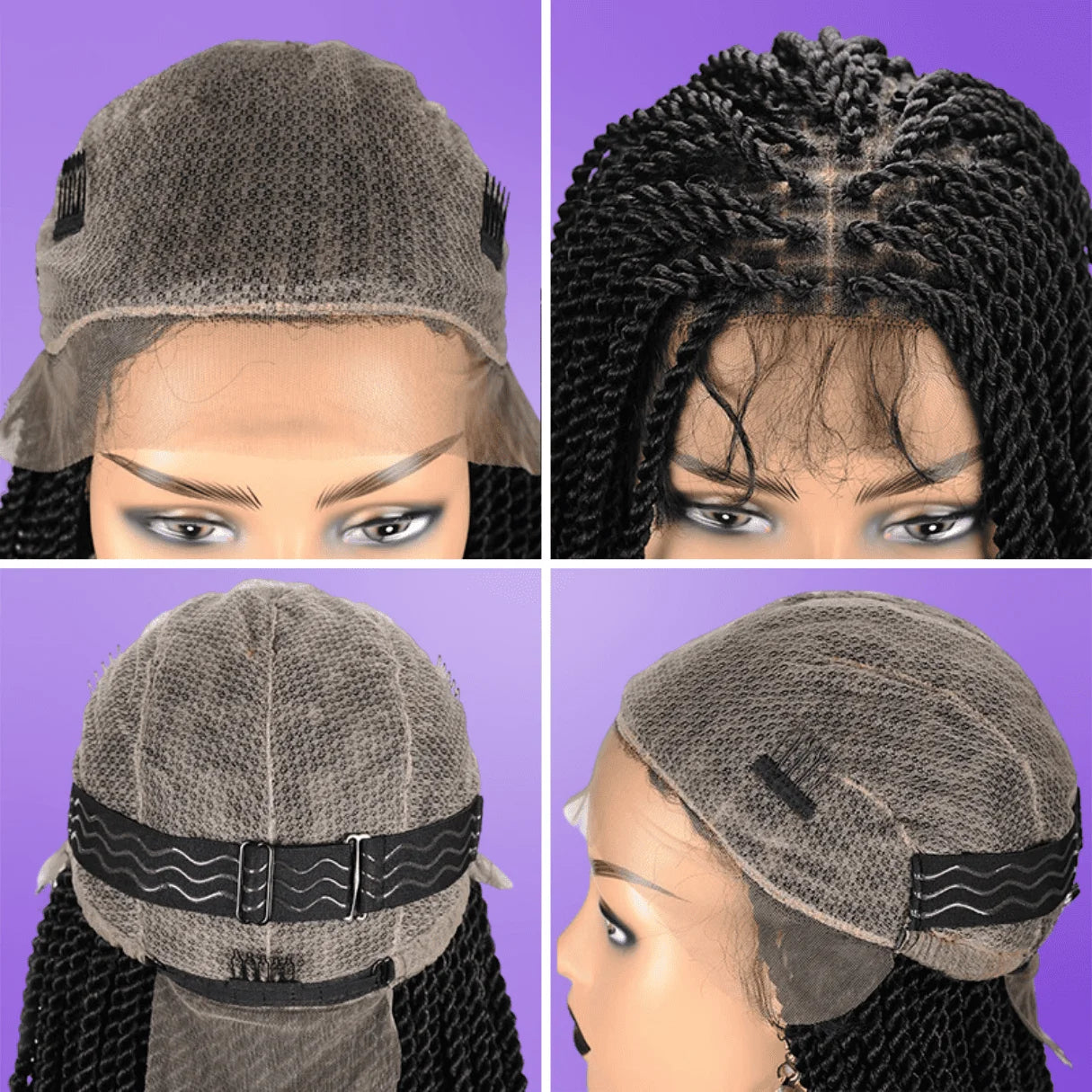 Goddess Box HD Lace Front Braided Wigs – Full Lace Synthetic Twist Braids