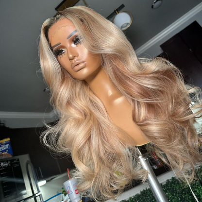 Balayage Ash Blonde Virgin Human Hair Wig - HD Lace Wigs