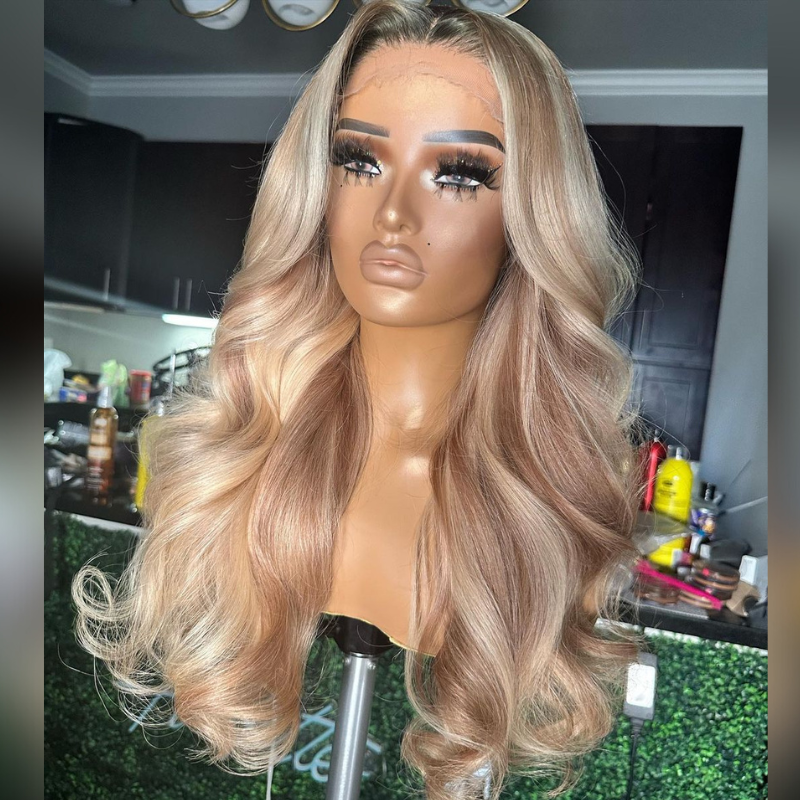 Balayage Ash Blonde Virgin Human Hair Wig - HD Lace Wigs