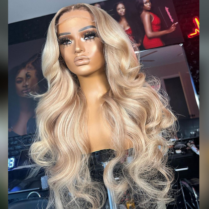 Balayage Ash Blonde Virgin Human Hair Wig - HD Lace Wigs