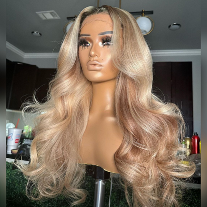 Balayage Ash Blonde Virgin Human Hair Wig - HD Lace Wigs