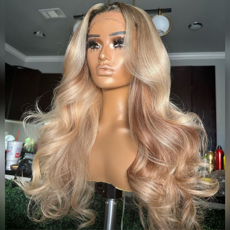 Balayage Ash Blonde Virgin Human Hair Wig - HD Lace Wigs