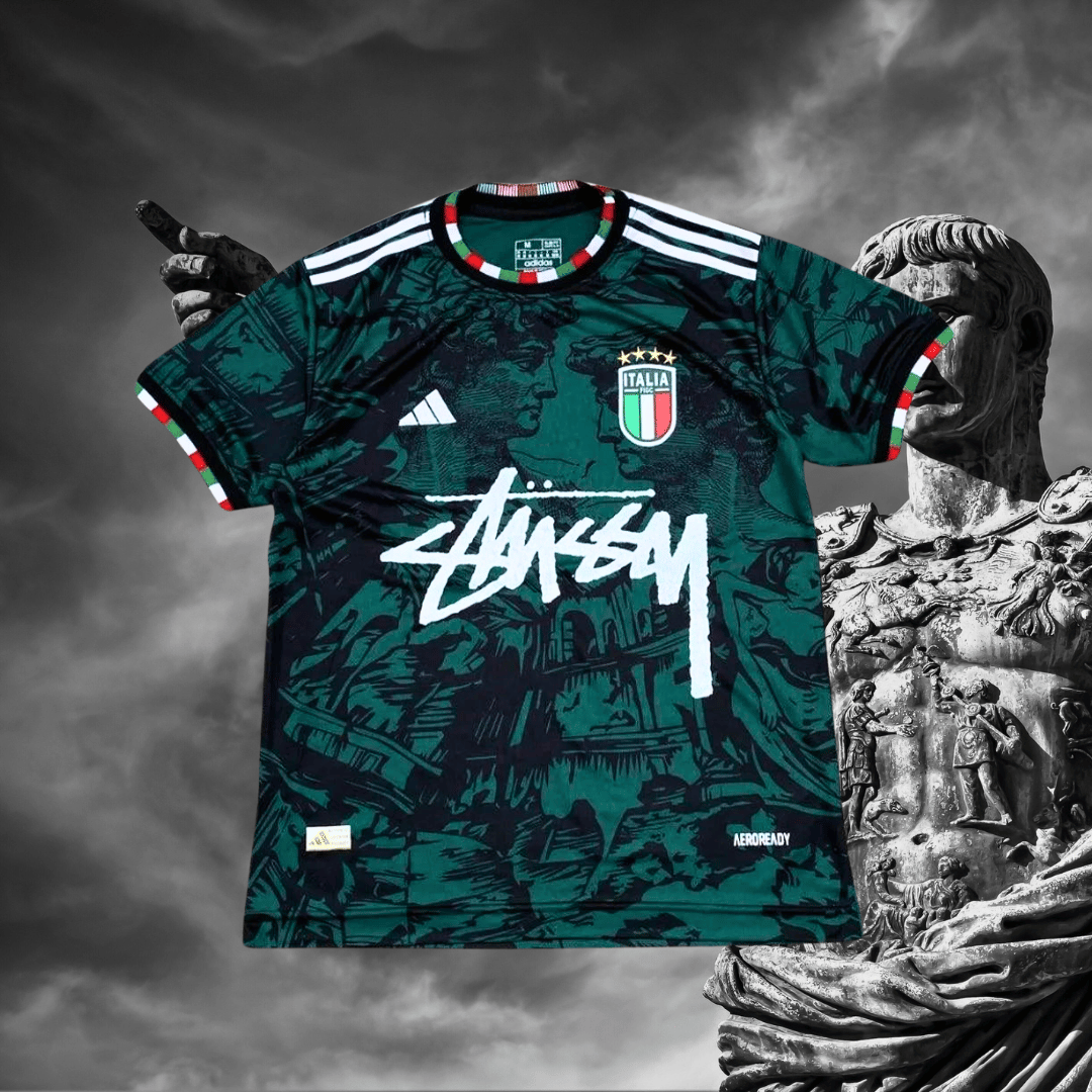 ITALY stussy soccer jersey soccer jersey  GREEN STATUS EDITION soccer jersey tshirt football kit shirt