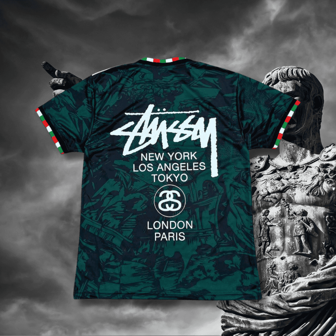 ITALY STUSSY JERSEY - GREEN STATUS EDITION soccer jersey t-shirt football kit shirt