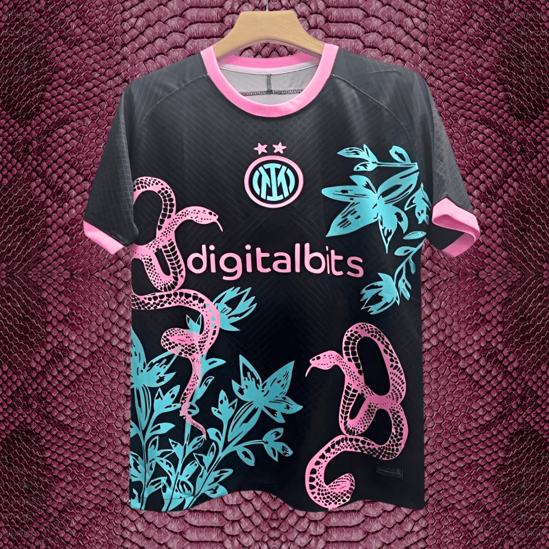 Inter Milan Rose Snake 2024 2025 Special Edition Jersey from the front