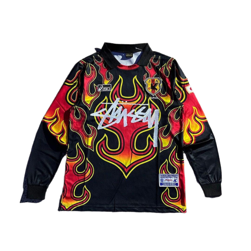 JAPAN Retro FIRE X STUSSY LIMITED EDITION football KIT shirt soccer jersey t-shirt