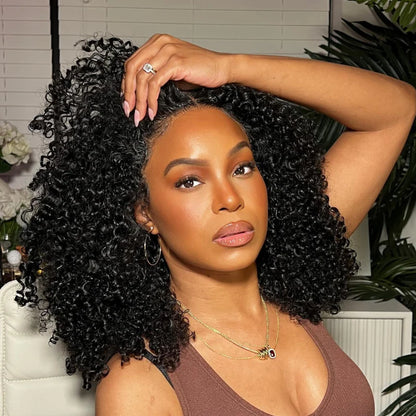 Kinky Curly Bob Human Hair Wigs - High Density Lace Front Wigs