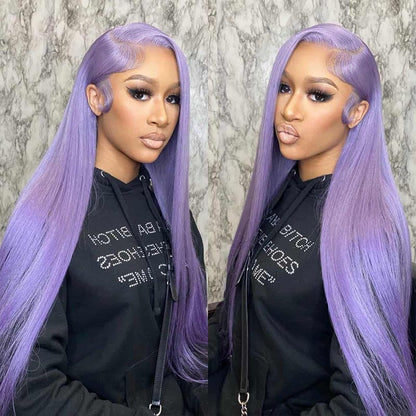 Light Lavender &amp; Purple Human Hair Wig - HD Lace Wigs