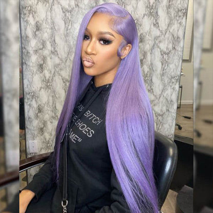 Light Lavender &amp; Purple Human Hair Wig - HD Lace Wigs