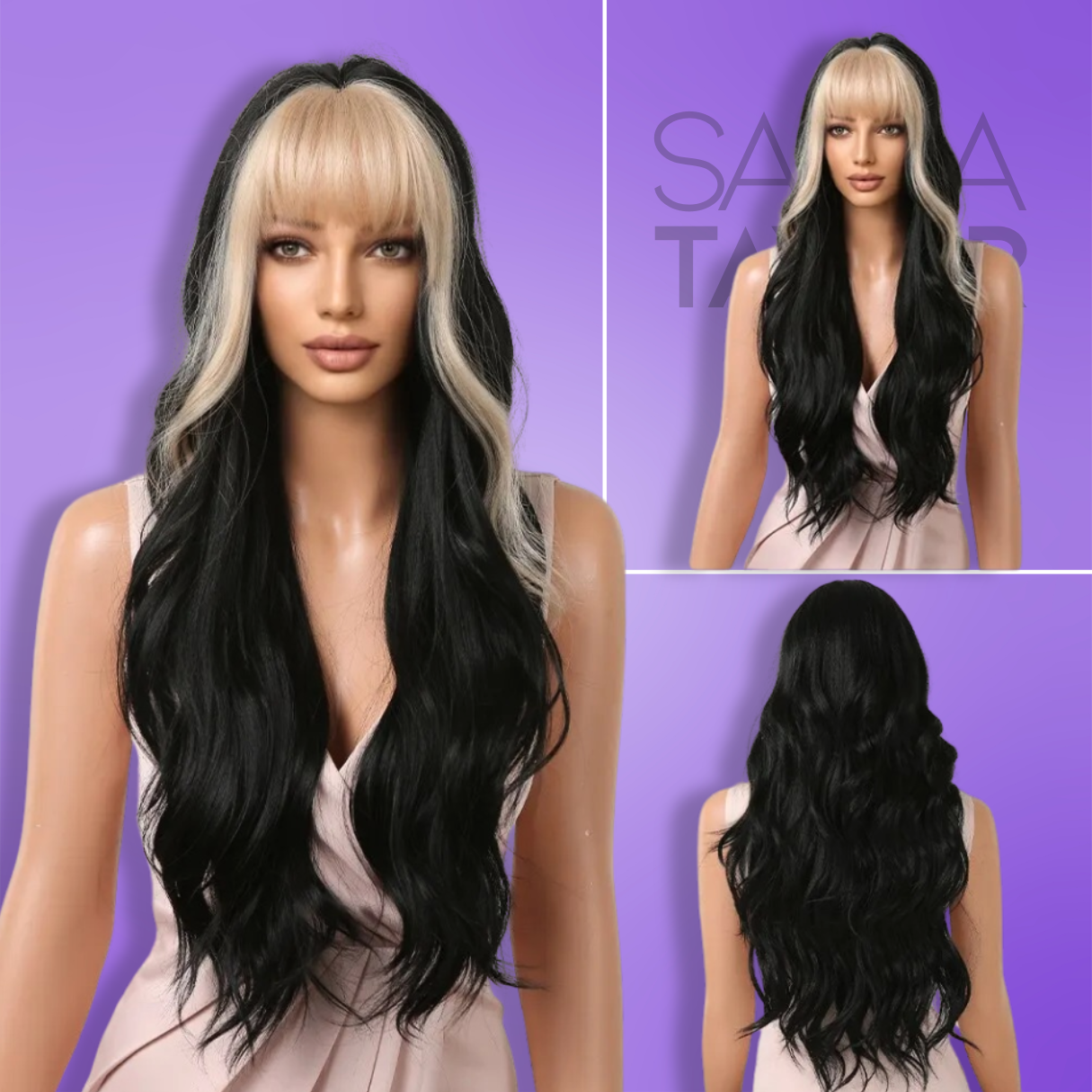 Long Straight Synthetic Wigs with Bangs - Natural Look for Cosplay and Everyday