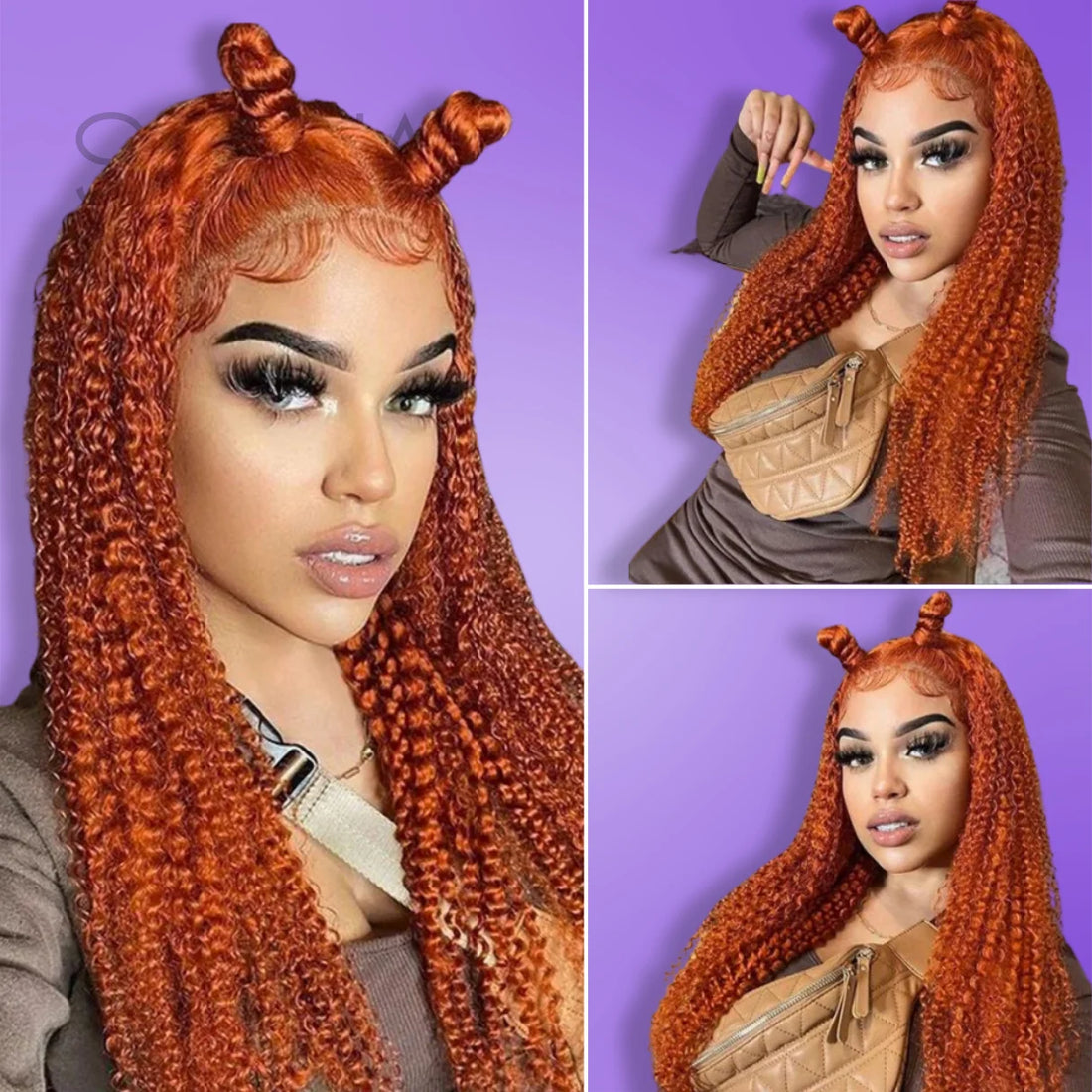 Orange Ginger Deep Wave Human Hair Wig - Transparent HD Lace Front