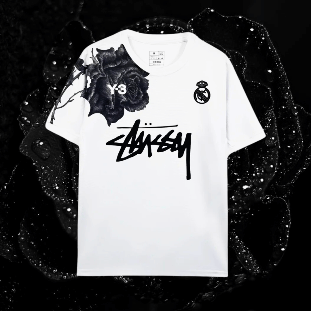 REAL MADRID Y3 Stussy EDITION soccer JERSEY t-shirt football kit shirt