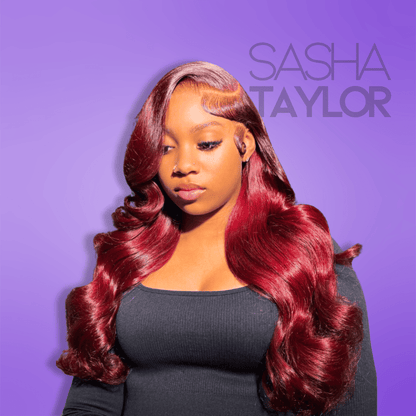 Red Body Wave Human Hair Wig - HD Lace Front