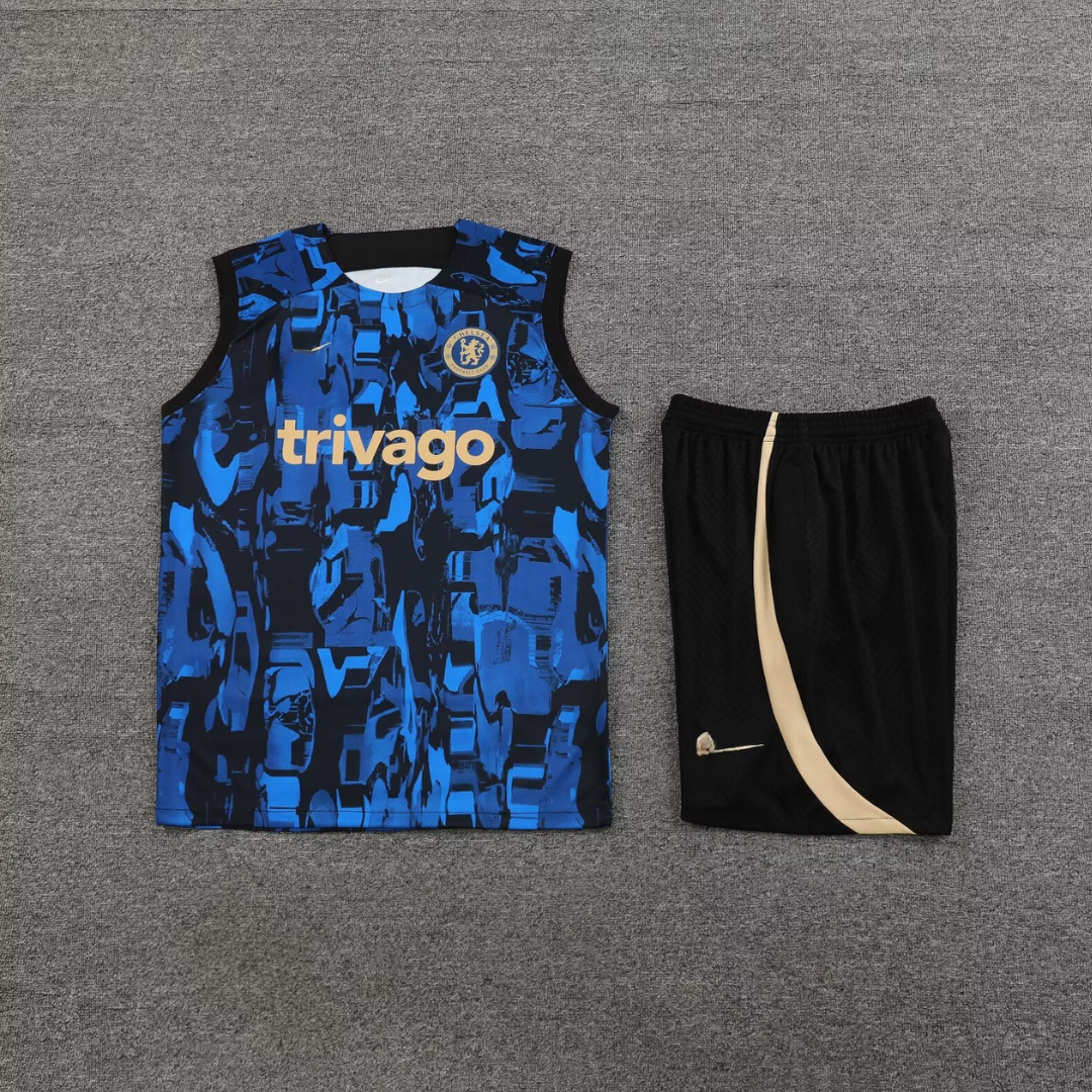 CHELSEA pre match training Sleeveless Black Summer Set 2024/2025