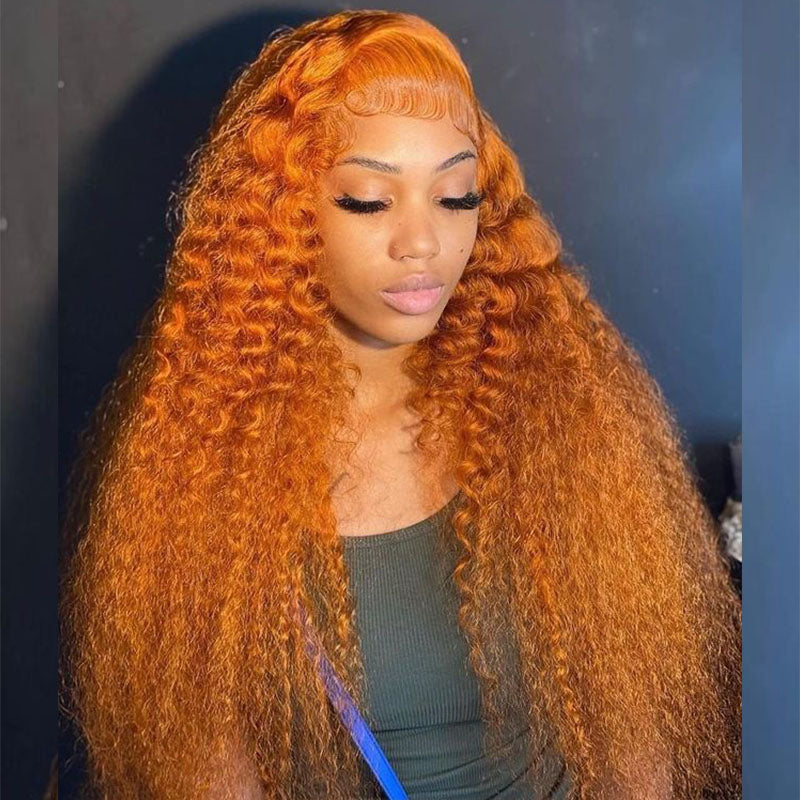 Deep Wave Ginger Human Hair Wig - HD Lace Wigs