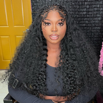 Deep Wave Fulani Braided Human Hair Wig - HD Lace Wigs