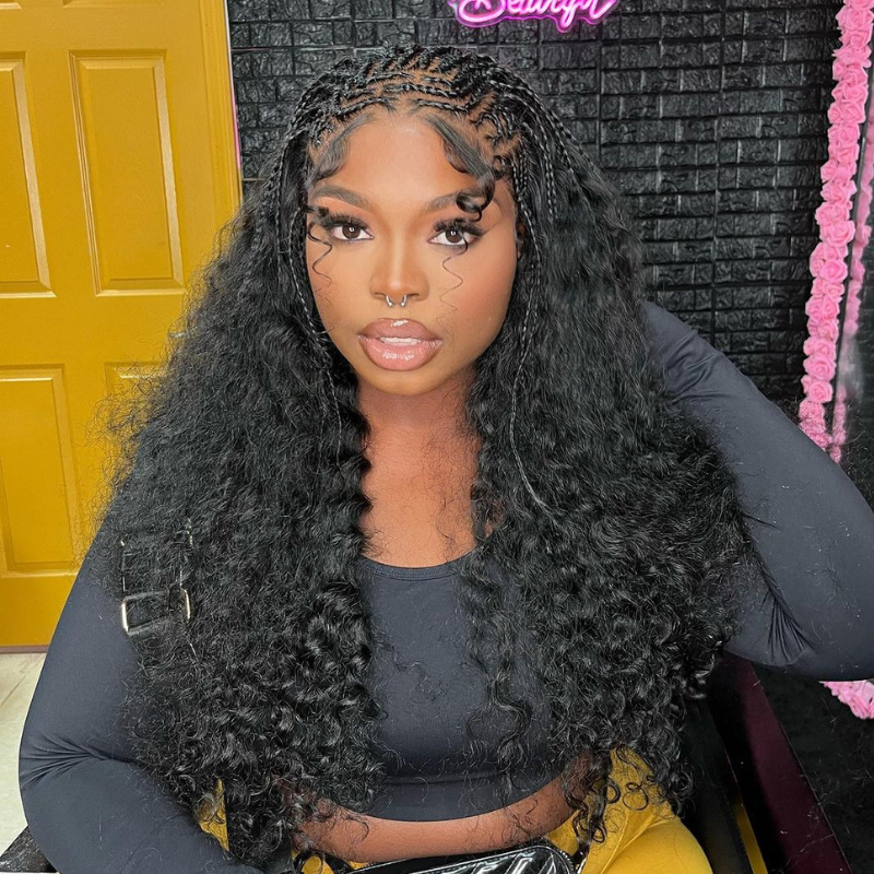 Deep Wave Fulani Braided Human Hair Wig - HD Lace Wigs