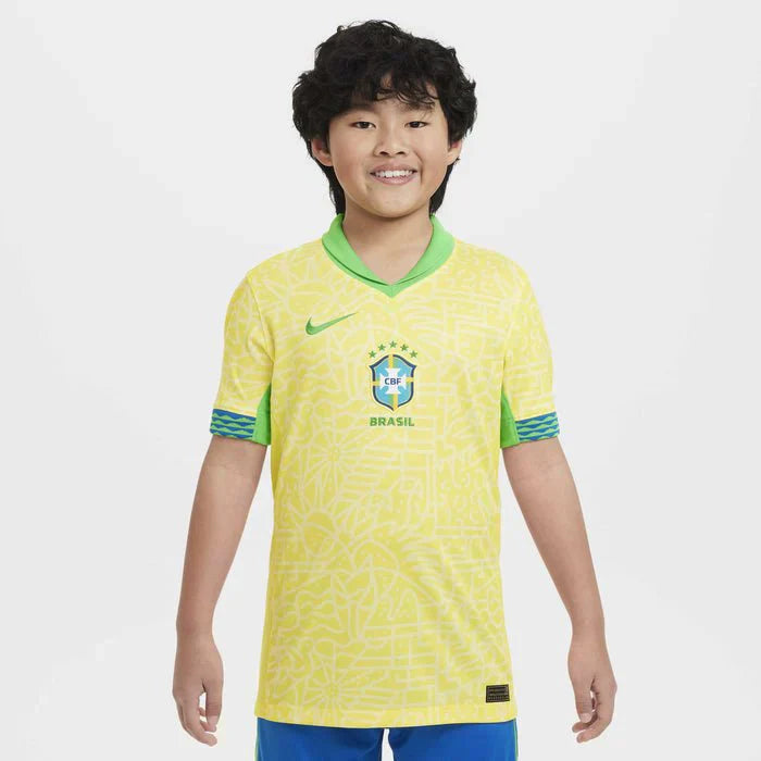 brazil home kids soccer jersey 2024 2025