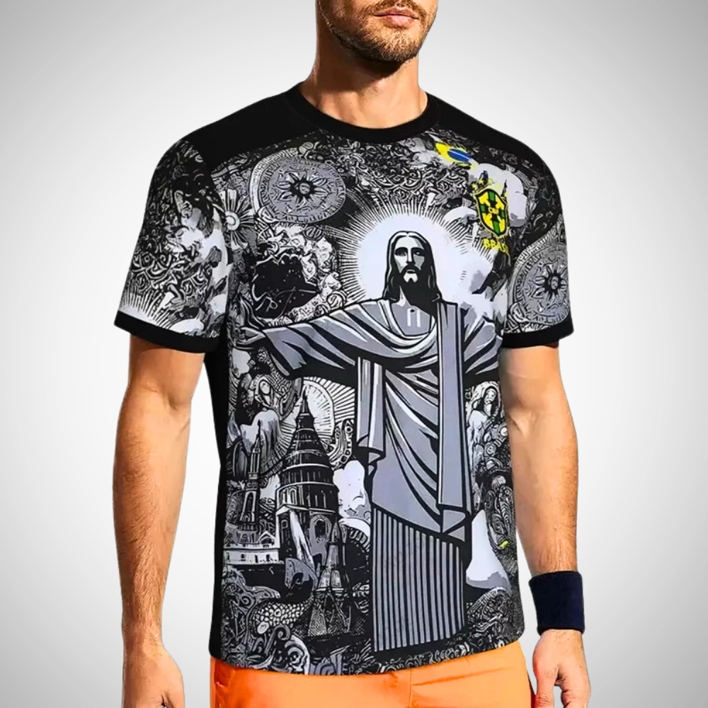 Camiseta de Jesucristo Redentor de Brasil | Edición especial negra 24/25