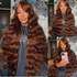 38" Long Chocolate Brown Loose Deep Wave Synthetic Wig - HD Lace Wigs