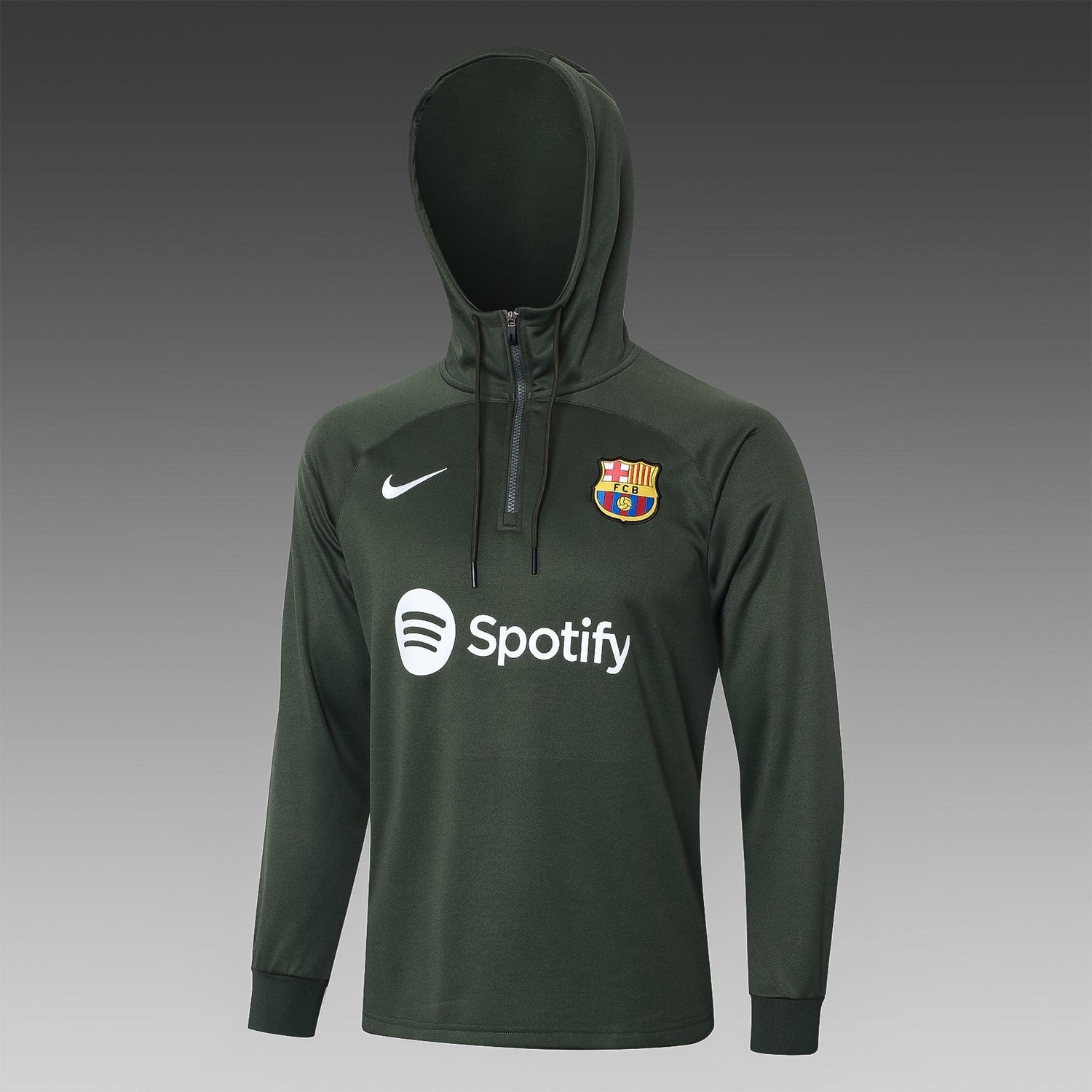 barcelona 23 24 dark green Football Tracksuit with hat