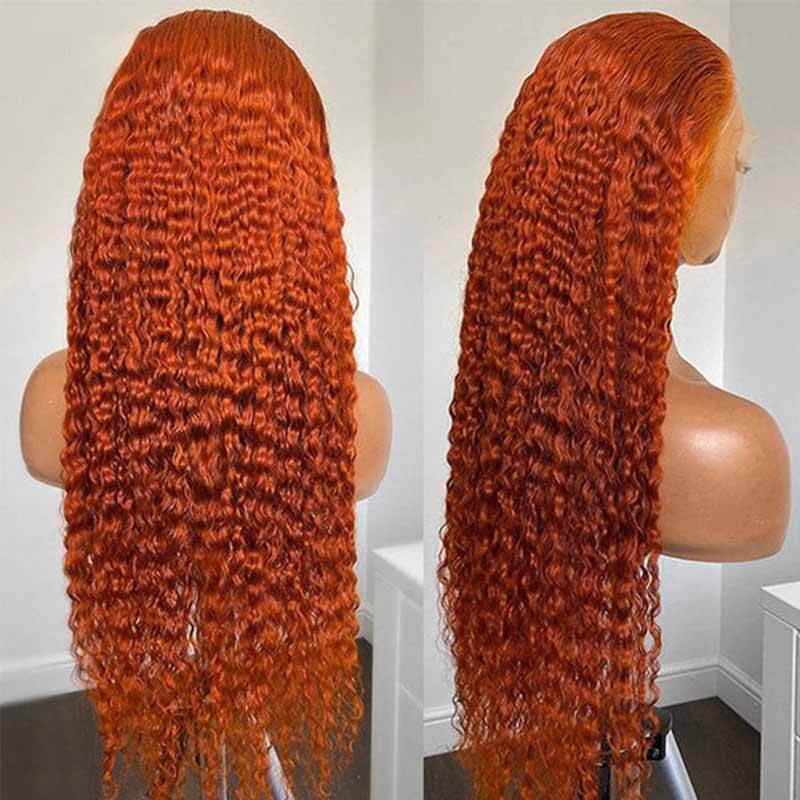 Deep Wave Ginger Human Hair Wig - HD Lace Wigs