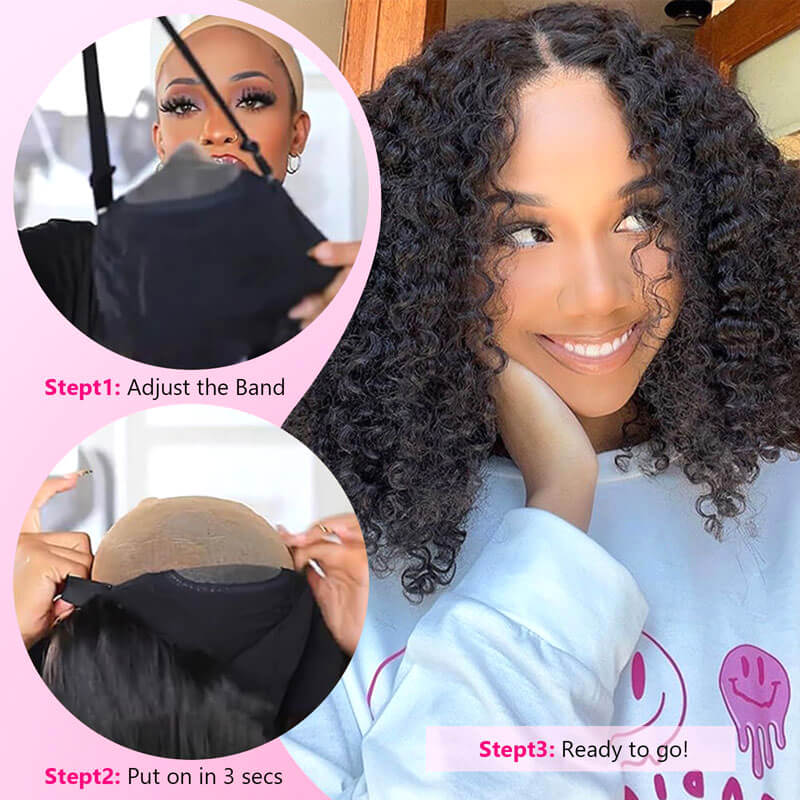 Short Kinky Curly Bob Human Hair Wig - HD Lace Wigs