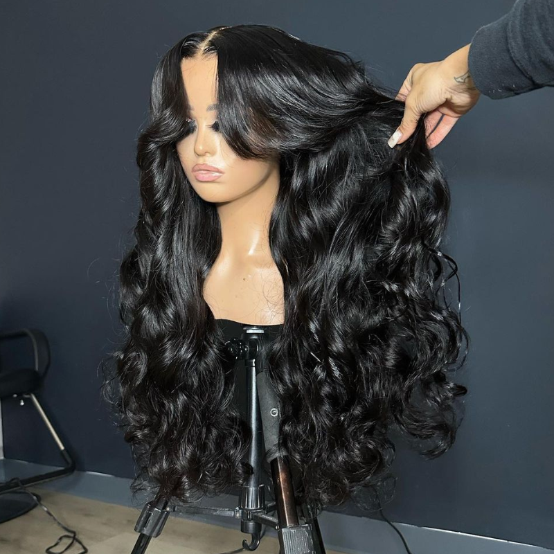 Loose Wave Lace Front Wig With Bangs - Curtain Bangs