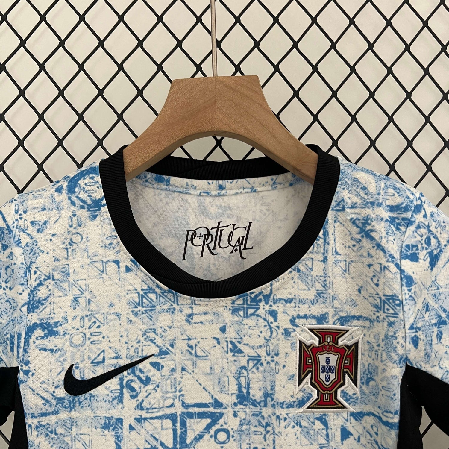 portugal euros 2024 away kids soccer jersey