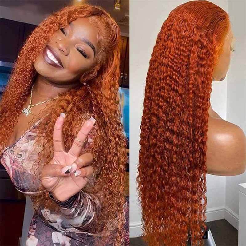 Deep Wave Ginger Human Hair Wig - HD Lace Wigs