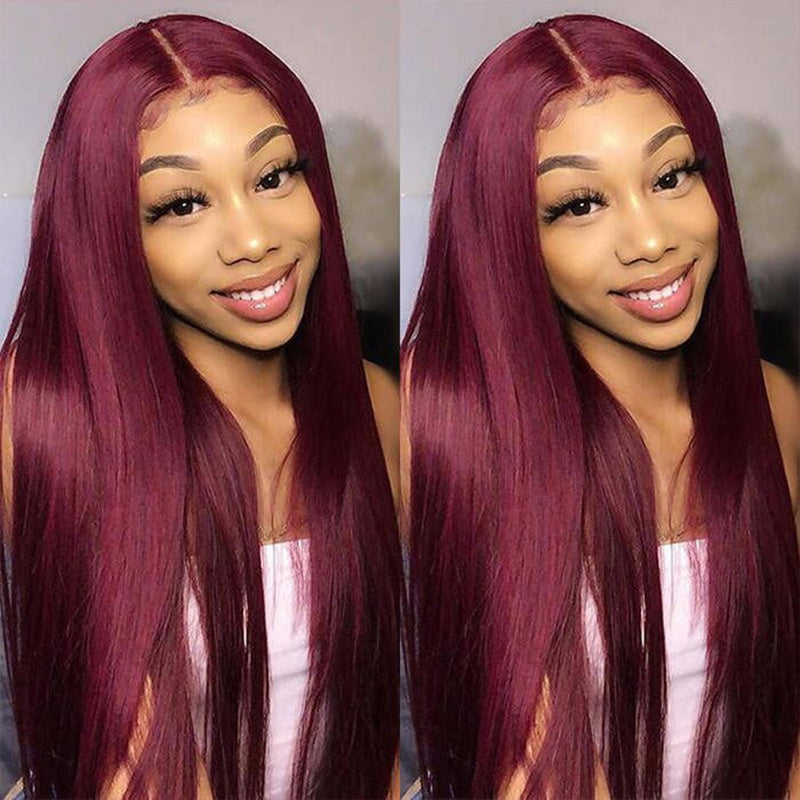 Red Straight Synthetic Wig - HD Lace Wigs