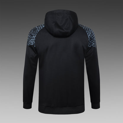 marseille 23 24 black Football Tracksuit hoodie